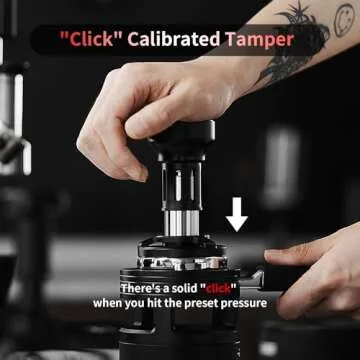 MHW-3BOMBER 58.35mm Espresso Tamper, Flat Base Coffee Tamper with Sound Feedback for Barista, Impact...