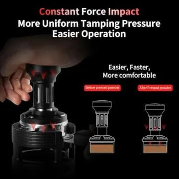MHW-3BOMBER 58.35mm Espresso Tamper, Flat Base Coffee Tamper with Sound Feedback for Barista, Impact Tamper Tool Espresso Hand Tamper Fits 58 Portafilter, YU Series, T6162F-OS