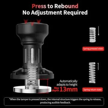 MHW-3BOMBER 58.35mm Espresso Tamper, Flat Base Coffee Tamper with Sound Feedback for Barista, Impact Tamper Tool Espresso Hand Tamper Fits 58 Portafilter, YU Series, T6162F-OS