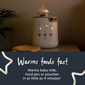 Tommee Tippee Multiwarm Bottle and Pouch Warmer, Warms Baby Feeds to Body Temperature in Minutes, Automatic Timer, White