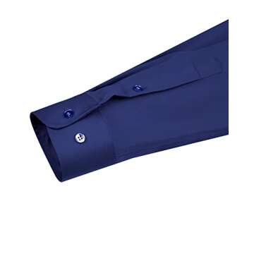 J.VER Men's Navy Blue Dress Shirt - Flexible & Wrinkle-Free