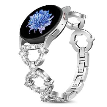 Mesime Galaxy Watch 6/5/4 40mm/44mm/5 Pro 45mm/4 Classic 42mm/46mm/3 41mm/46mm/Active 2 40mm/44mm Band with Bling Shiny Diamonds