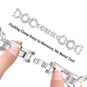 Mesime Galaxy Watch 6/5/4 40mm/44mm/5 Pro 45mm/4 Classic 42mm/46mm/3 41mm/46mm/Active 2 40mm/44mm Band with Bling Shiny Diamonds