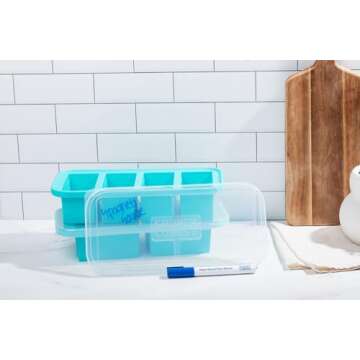 Souper Cubes Water Based Paint Marker - Pack of 3 - Blue Color - Washable, Acid Free Non Toxic Ink. Perfect for Kitchen and Home Use (Blue)