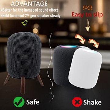 Stylish Real Wood Stand for HomePod 2nd Gen - Walnut Holder