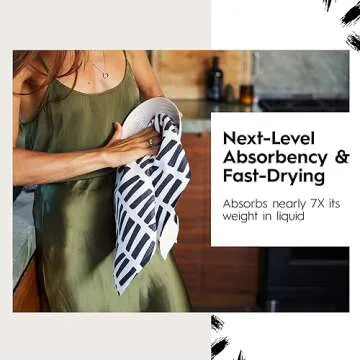 GEOMETRY Kitchen Tea Towel - Quick Dry Microfiber Cloth Dish Towels for Kitchen Drying - Premium Qui...