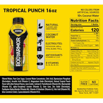 BODYARMOR Tropical Punch Sports Drink Hydration 16 Fl Oz