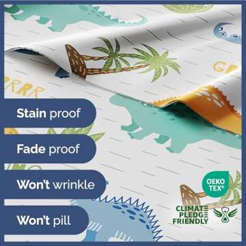 Kids Dinosaur Full 4 Piece Sheet Set - Boys, Girls, Teens, Toddler - Easy Fit Deep Pockets - Breathable, Hotel Quality Bedding Sheets - Machine Washable - Wrinkle Free - Cute, Cozy, Soft - CGK Linens