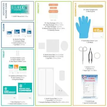 Be Smart Get Prepared - 351 Piece First Aid Kit - Exceeds OSHA ANSI/ISEA Standards for 100 People - Workplace, Home, Car, School, Emergency, Survival, Camping, Hunting, Sports