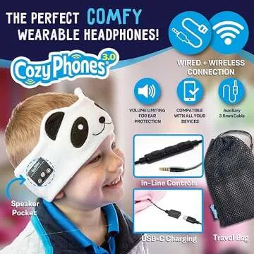 Toddler Headphones Wireless - Cozy & Safe for Kids