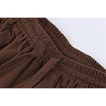 Men's Ankle Banded Pants Medieval Viking Navigator Pirate Costume Trousers Renaissance Gothic Pants (S,Coffee)