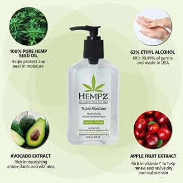 Hempz Moisturizing Hand Sanitizer | Vegan & Fresh Citrus