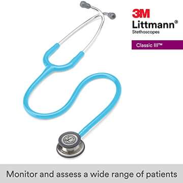 3M Littmann Classic III Monitoring Stethoscope, 5835, More Than 2X as Loud* and Weighs Less**, Stain...
