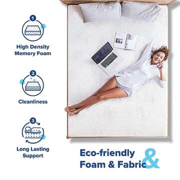Olee Sleep Twin Mattress, 8 Inch Gel Memory Foam Mattress, Gel Infused for Comfort and Pressure Relief, CertiPUR-US Certified, Bed-in-a-Box, Medium Firm, Twin Size