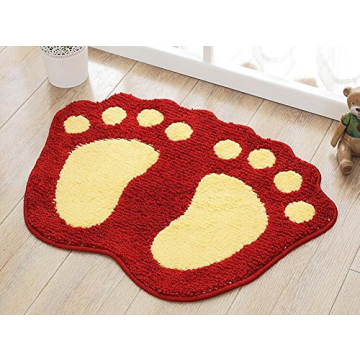 TOPCHANCES Bathroom Rug Mat - Cute Big Feet Design, Non-Slip, Super Absorbent