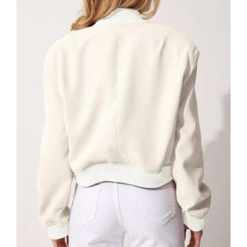 Modegal Women's Stylish Varsity Bomber Jacket with Pockets
