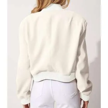 Modegal Women's Stylish Varsity Bomber Jacket with Pockets