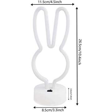 DANIDEER Led Neon Sign Art Decorative Lights Table Decoration Neon Lamp with Base for Kids boy and Girl Bedroom Unique Gift for Any Occasion (Pink Bunny)