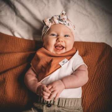 Diaper Squad Earthy Solid 10-Pack Baby Drool Bandana Bibs for Boys, Girls, Unisex - Soft Organic Cot...