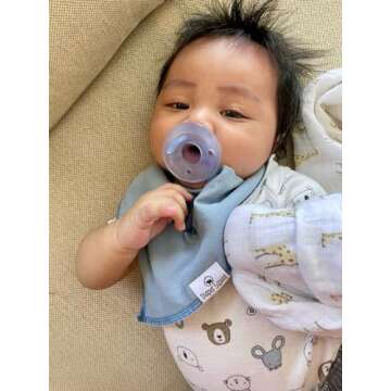 Diaper Squad Earthy Solid 10-Pack Baby Drool Bandana Bibs for Boys, Girls, Unisex - Soft Organic Cotton and Fleece, Plain Colors