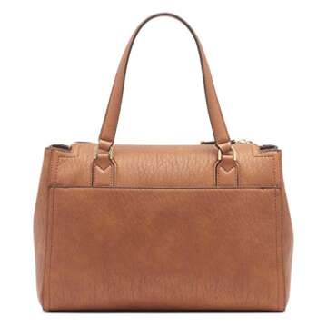 Calvin Klein Reyna Novelty Satchel, Caramel, One Size
