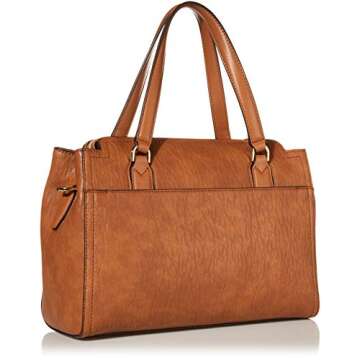 Calvin Klein Reyna Novelty Satchel, Caramel, One Size