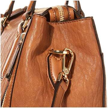 Calvin Klein Reyna Novelty Satchel, Caramel, One Size
