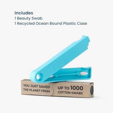 LastSwab® Reusable Cotton Swabs for Gentle & Eco-Friendly Beauty Routines - The Sustainable Alternative to Single-Use Q Tips - Zero Waste & Easy to Clean - Comes with a Convenient Travel Case Holder