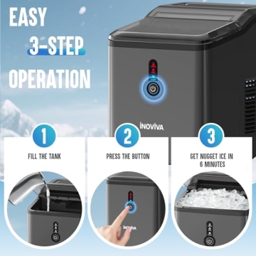 INOVIVA Nugget Ice Maker for Fast Chewable Ice
