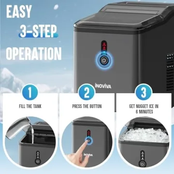 INOVIVA Nugget Ice Maker for Fast Chewable Ice