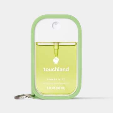 Touchland Hand Sanitizer Mist Case 1FL. OZ., Protective and Stylish Hand Sanitizer Spray Accessory, Silicone Case with Keyring, Matcha Green