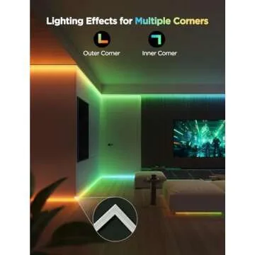 Govee RGBIC LED Strip Lights 16.4ft with Covers, Smart LED Lights for Bedroom Work with Alexa and Google Assistant, LED Diffuser Channel with Srtip Lights, Skirting Lines, Studio, Cabinet