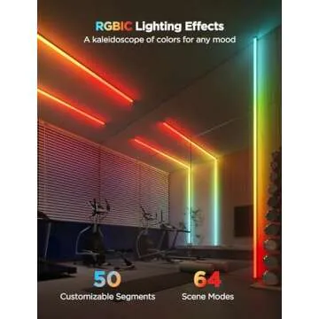 Govee RGBIC LED Strip Lights 16.4ft with Covers, Smart LED Lights for Bedroom Work with Alexa and Google Assistant, LED Diffuser Channel with Srtip Lights, Skirting Lines, Studio, Cabinet