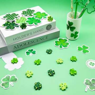 100 Pcs St. Patrick's Day Erasers,Green Shamrock Pencil Erasers Bulk for Kids Lucky Eraser for Irish School Party Favors Gift Stocking Stuffers Classrooms Student Rewards Prizes Teacher Supplies