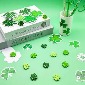 100 Pcs St. Patrick's Day Erasers,Green Shamrock Pencil Erasers Bulk for Kids Lucky Eraser for Irish School Party Favors Gift Stocking Stuffers Classrooms Student Rewards Prizes Teacher Supplies