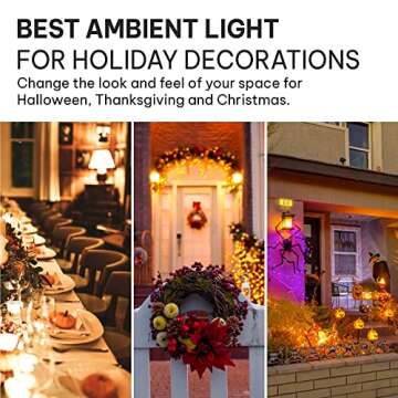 Hudson LED Halloween Bulbs - Flame Effect, 4‑Mode Upside Down & 3W Flicker - E26/E27 Orange Fire - 2‑Pack for Indoor/Outdoor - Flame Light