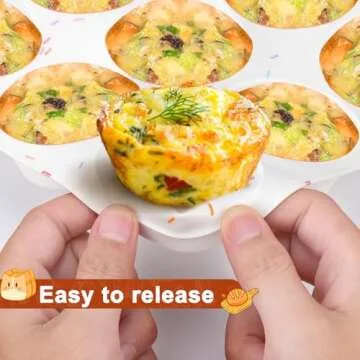 Juome Silicone Egg Bite Molds for Baking & Meal Prep
