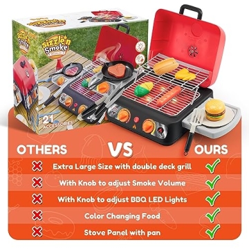 Kids BBQ Grill Playset, Light, Sound & Color Change Fun