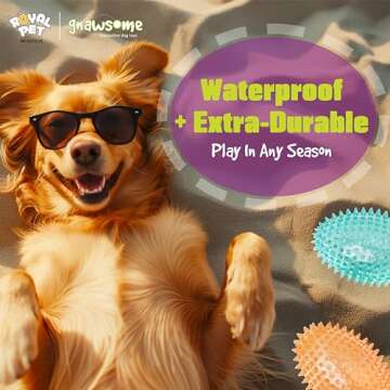 Gnawsome™ 4.5” Spiky Squeaker Football Dog Toy - Large, Cleans Teeth and Promotes Good Dental and Gum Health for Your Pet, Colors Will Vary,All Breed Sizes