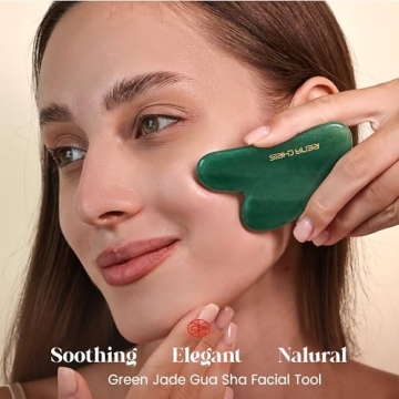 Natural Jade Gua Sha Tool for Facial Sculpting & Relaxation