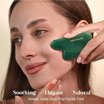 Natural Jade Gua Sha Tool for Facial Sculpting & Relaxation