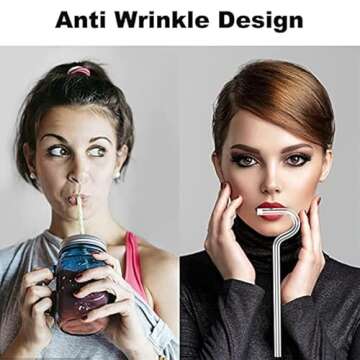JVRYEZLA Reusable Straws for Stylish Sipping Experience