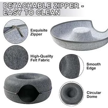Bininl Cat Tunnel - Cozy Donut Bed for Cats