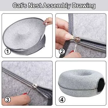 Bininl Cat Tunnel - Cozy Donut Bed for Cats