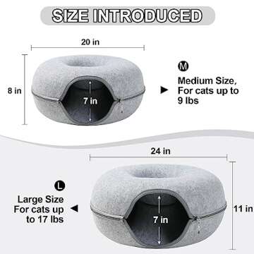 Bininl Cat Tunnel - Cozy Donut Bed for Cats