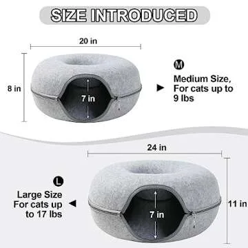 Bininl Cat Tunnel - Cozy Donut Bed for Cats