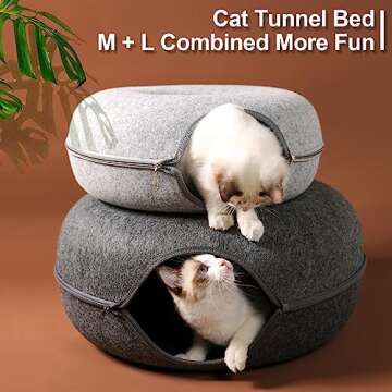 Bininl Cat Tunnel - Cozy Donut Bed for Cats