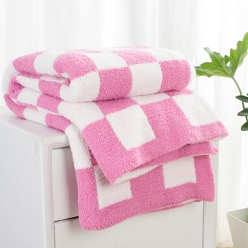 Carriediosa Checkered Throw Blanket - Ultra Soft & Cozy, 50" X 60"