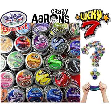 Matty's Toy Stop Crazy Aaron's Putty Mini Tins Lucky 7 Surprise Gift Set Party Bundle - 7 Pack (.47o...