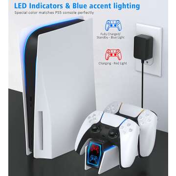 OIVO PS5 Controller Charger Station with LED Indicators